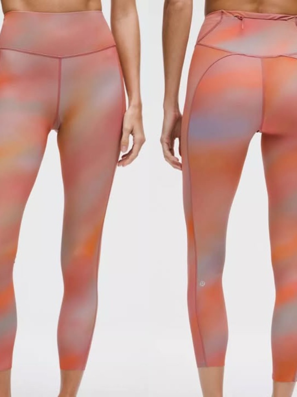 lululemon athletica Orange-Pink Tie-Dye High-Rise Leggings yoga pants rainbow